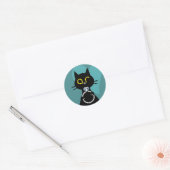 BLING WINK – Grappige Uitnodigingssticker Zwarte K Ronde Sticker (Envelop)