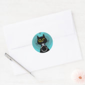 BLING WINK – Purrrfecte Aanzoek Zwarte Kat Sticker (Envelop)