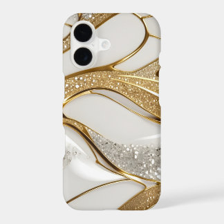 Bling Wit Goud Abstract W Pave Diamonds Glitter