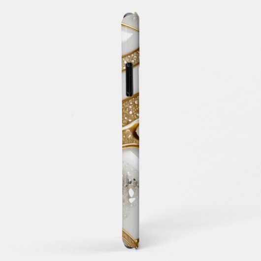 Bling Wit Goud Abstract W Pave Diamonds Glitter Case-Mate iPhone Case (Achterkant/rechts)