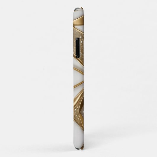 Bling Wit Goud Abstract W Pave Diamonds Glitter Case-Mate iPhone Case (Achterkant/rechts)
