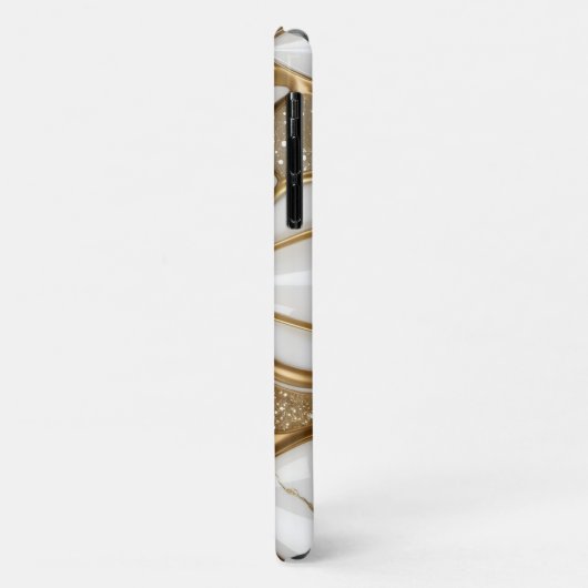 Bling Wit Goud Abstract W Pave Diamonds Glitter Case-Mate iPhone Case (Achterkant/links)