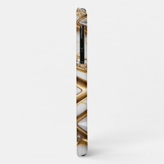 Bling Wit Goud Edelsteen W Pave Diamonds Glitter Case-Mate iPhone Case (Achterkant/links)