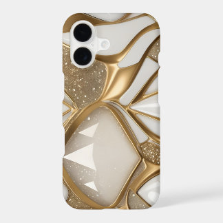 Bling Witte Goud Abstract met Pave Diamanten Glitt