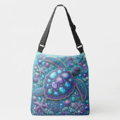 Bling Zee Schildpad Blauw Paarse Blauwgroen Crossbody Tas (Voorkant)