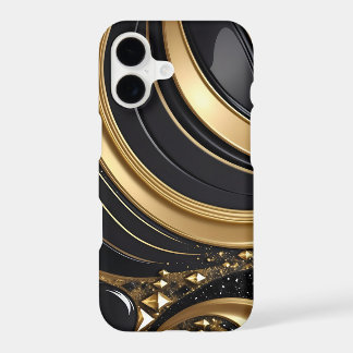 Bling Zwart Goud Abstract met Pave Diamanten Glitt