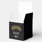 Bling zwart/gouden snor Party Favor Box Bedankdoosjes (Geopend)