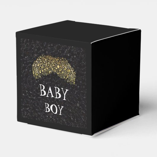 Bling zwart/gouden snor Party Favor Box Bedankdoosjes (Achterkant)