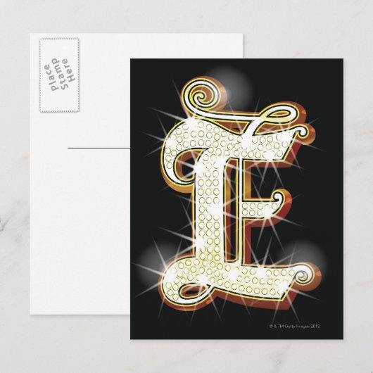 Blingalfabet E Briefkaart (Voorkant / Achterkant)