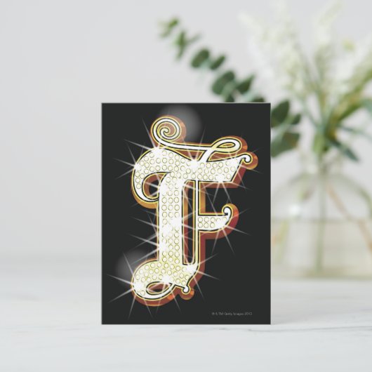 Blingalfabet F Briefkaart (Staand voorkant)