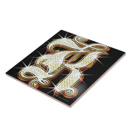 Blingalfabet K Tegeltje (Zijkant)