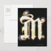 Blingalfabet M Briefkaart (Voorkant / Achterkant)