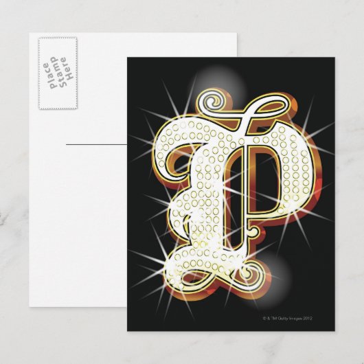 Blingalfabet P Briefkaart (Voorkant / Achterkant)