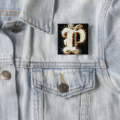 Blingalfabet P Vierkante Button 5,1 Cm (In situ)