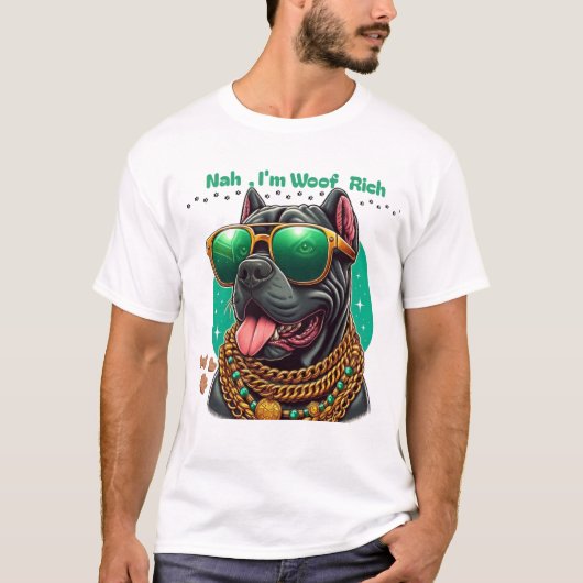 Blinged Out Frenchie – Hip-Hop Hond met Kettingen T-shirt (Voorkant)