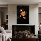 Blinged - Vet Afrocentrisch Portret met Grillen Canvas Afdruk
