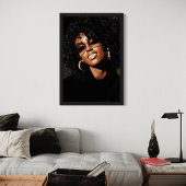 Blinged - Vet Afrocentrisch Portret met Grillen Canvas Afdruk