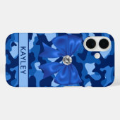 Blingy Blue Camouflage Personalized Case-Mate iPhone Case (Achterkant (horizontaal))