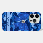 Blingy Blue Camouflage Personalized Case-Mate iPhone Case (Achterkant (horizontaal))