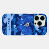 Blingy Blue Camouflage Personalized Case-Mate iPhone Case (Achterkant (horizontaal))