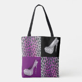 Blingy High Heels en Leopard Print Collage Tote Bag (Achterkant)