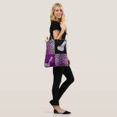 Blingy High Heels en Leopard Print Collage Tote Bag (Op model)