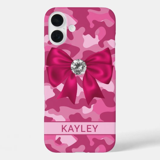 Blingy Pink Camouflage Personalized Case-Mate iPhone Case (Achterkant)