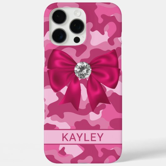 Blingy Pink Camouflage Personalized  Case-Mate iPhone Case (Achterkant)