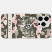 Blingy Pink Green Camouflage Personalized Case-Mate iPhone Case (Achterkant (horizontaal))