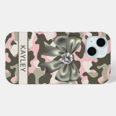 Blingy Pink Green Camouflage Personalized Case-Mate iPhone Case (Achterkant (horizontaal))