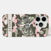 Blingy Pink Green Camouflage Personalized Case-Mate iPhone Case (Achterkant (horizontaal))