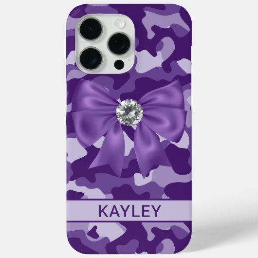 Blingy Purple Camouflage Personalized Case-Mate iPhone Case (Achterkant)