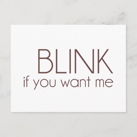 Blink als je me wilt briefkaart (Voorkant)