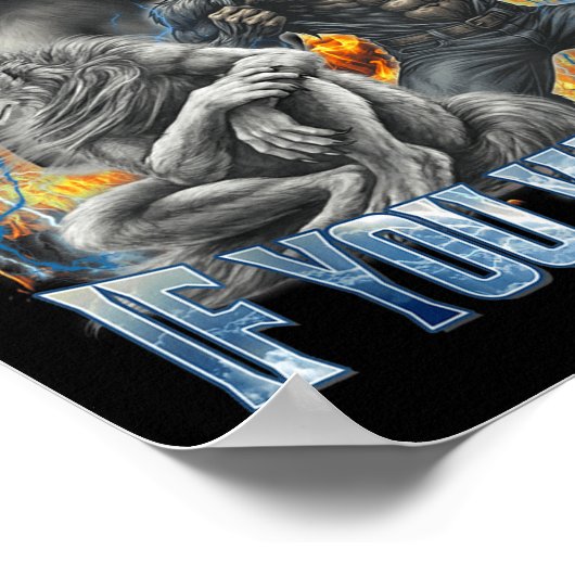 Blink If You Want Me Funny Alpha Wolf Bootleg Meme Poster (Hoek)