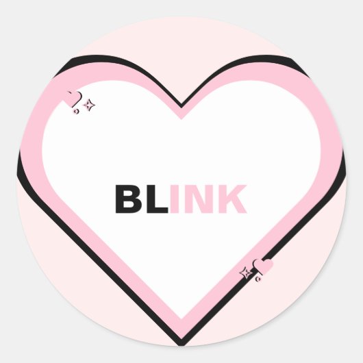 Blink Kpop Schattige Tiener Esthetisch Ronde Sticker (Voorkant)
