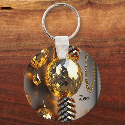 Blink! Mooie chaos-juwelen in goud Sleutelhanger (Voorkant)