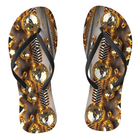 Blink! Mooie chaos-juwelen in goud Teenslippers (Voetbed)