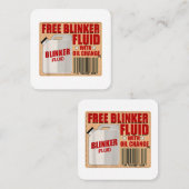 Blinker Fluid Idiot Gag cadeau shirt voor Mechanic Vierkante Visitekaartje (Voorkant / Achterkant)