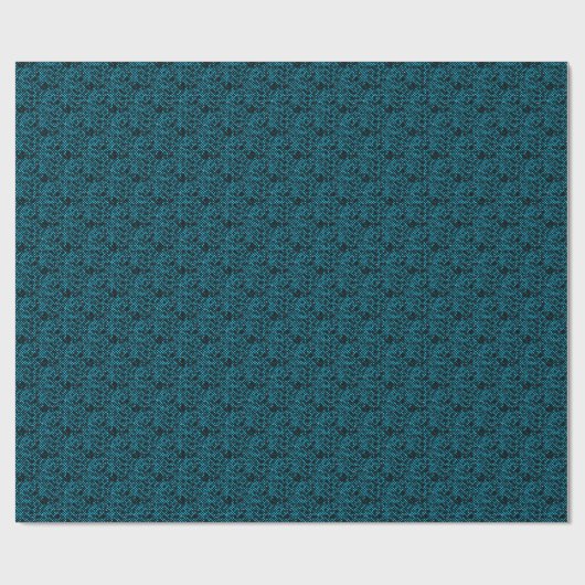 Blinking Pixels Pattern 01.LBlue. Zwart BG Cadeaupapier (Vlak)