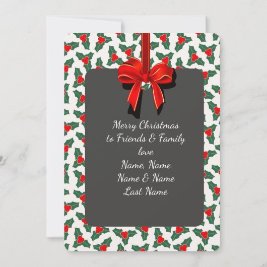 Blinten & Hollies, Two Sided Photo Kerstman Kaart (Achterkant)