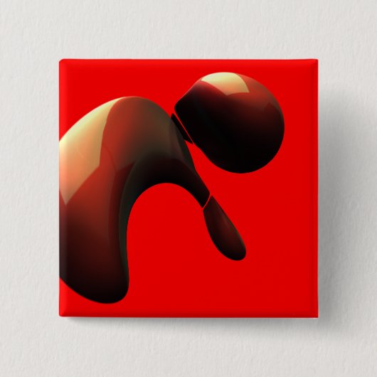Blipbop in rood vierkant vierkante button 5,1 cm (Voorkant)