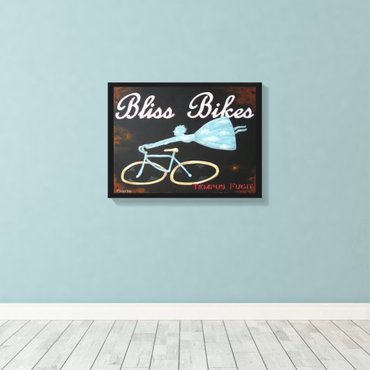 Bliss Bikes Wrapped Canvas by Biddybrain Afdruk (Insitu (Houten vloer))