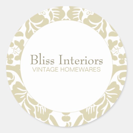 Bliss Chic Damask Bloemen Sticker (Voorkant)