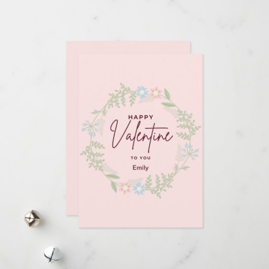 Bliss elegante flora Valentijnsdag Kaart (Voorkant / Achterkant in situ)