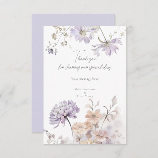 Bliss - Lila en Lavendel Bedankt (Voorkant / Achterkant)