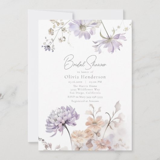 Bliss - Lila en Lavendel Vrijgezellenfeest Kaart (Voorkant)