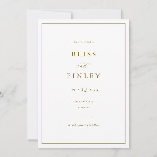 BLISS Minimaal Save The Date Minimaal Huwelijkskaa (Voorkant)