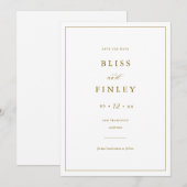 BLISS Minimaal Save The Date Minimaal Huwelijkskaa (Voorkant / Achterkant)