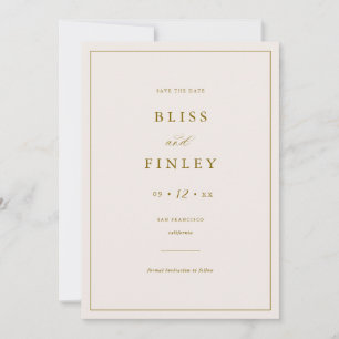 BLISS Minimal Sla de datum Minimal Wedding Kaart