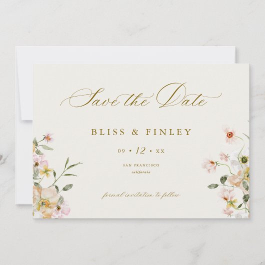 BLISS Pastel Save The Date Minimaal Trouwkaart (Voorkant)